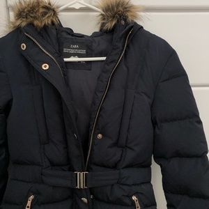 Girl’s Zara Down Puffer Jacket w/ Faux Fur